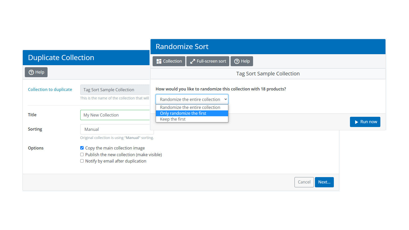 Duplicate and Randomize Collections