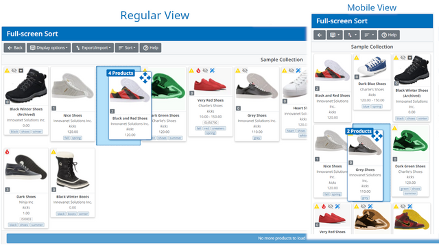 Sorting with Custom Display Options and Alerts