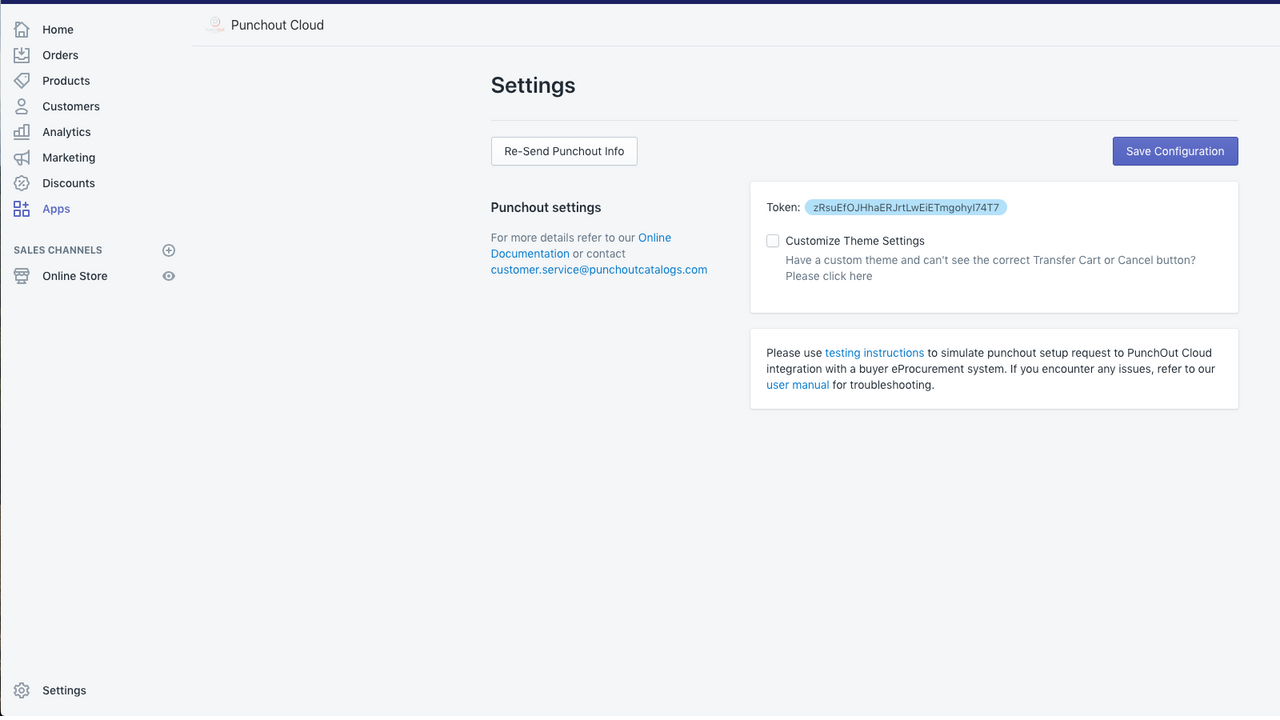 Shopify Admin Settings