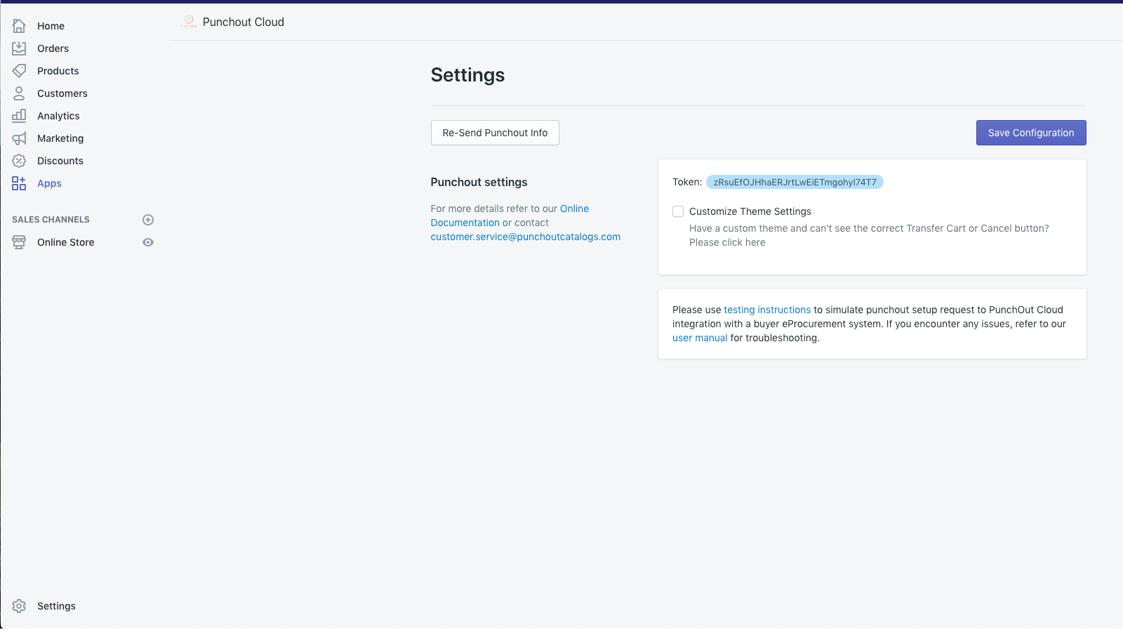 Shopify Admin Settings