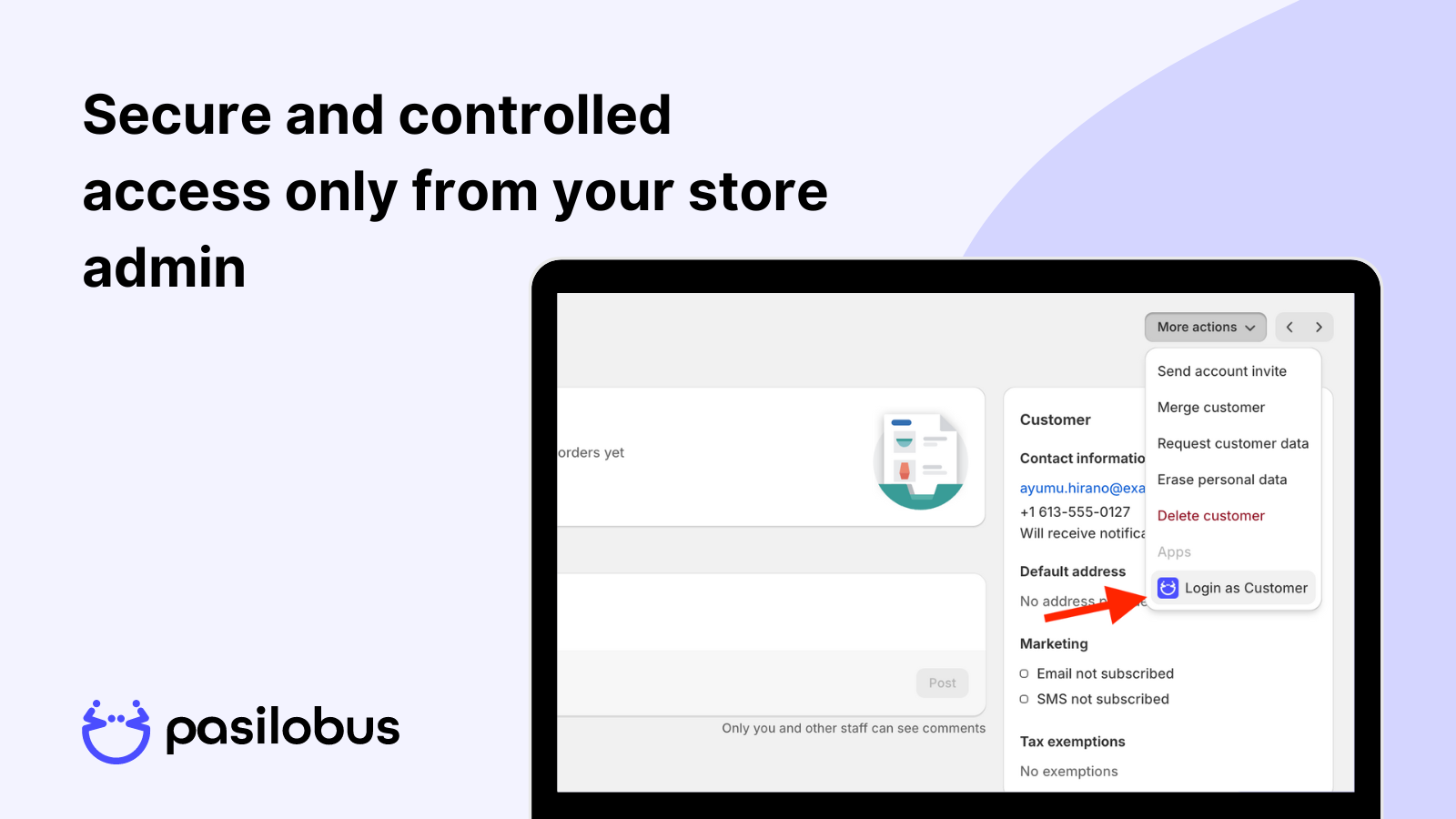 Customer View ‑ Pasilobus Screenshot