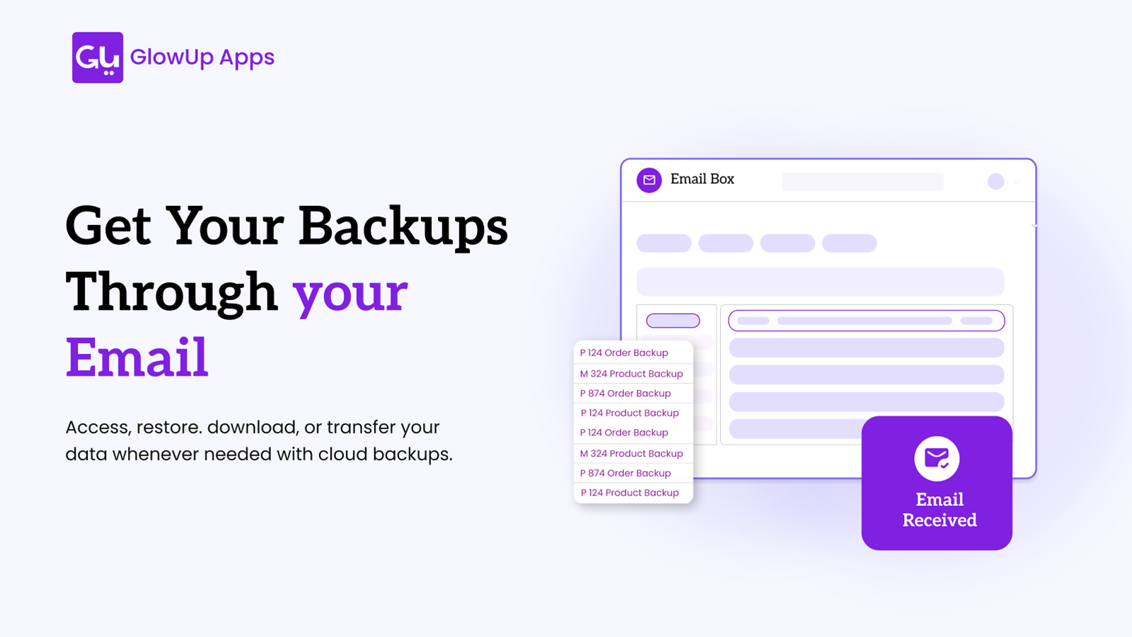 Exportação de Email - Backup App por GlowUp Apps | Backups Automatizados