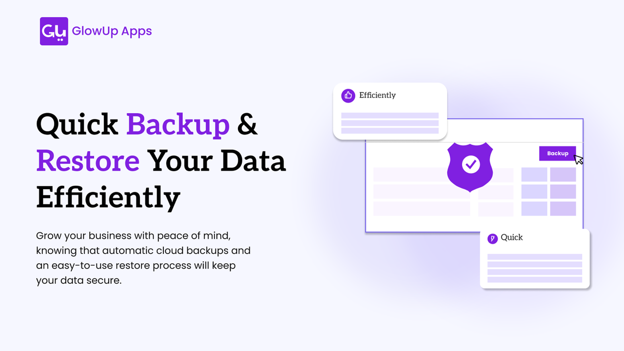 Shopify Backup App av GlowUp Apps| Automatiska säkerhetskopieringar & Återställning