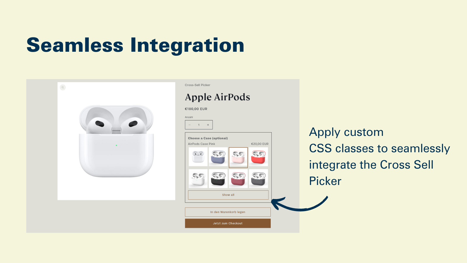 XSell Product Picker Screenshot