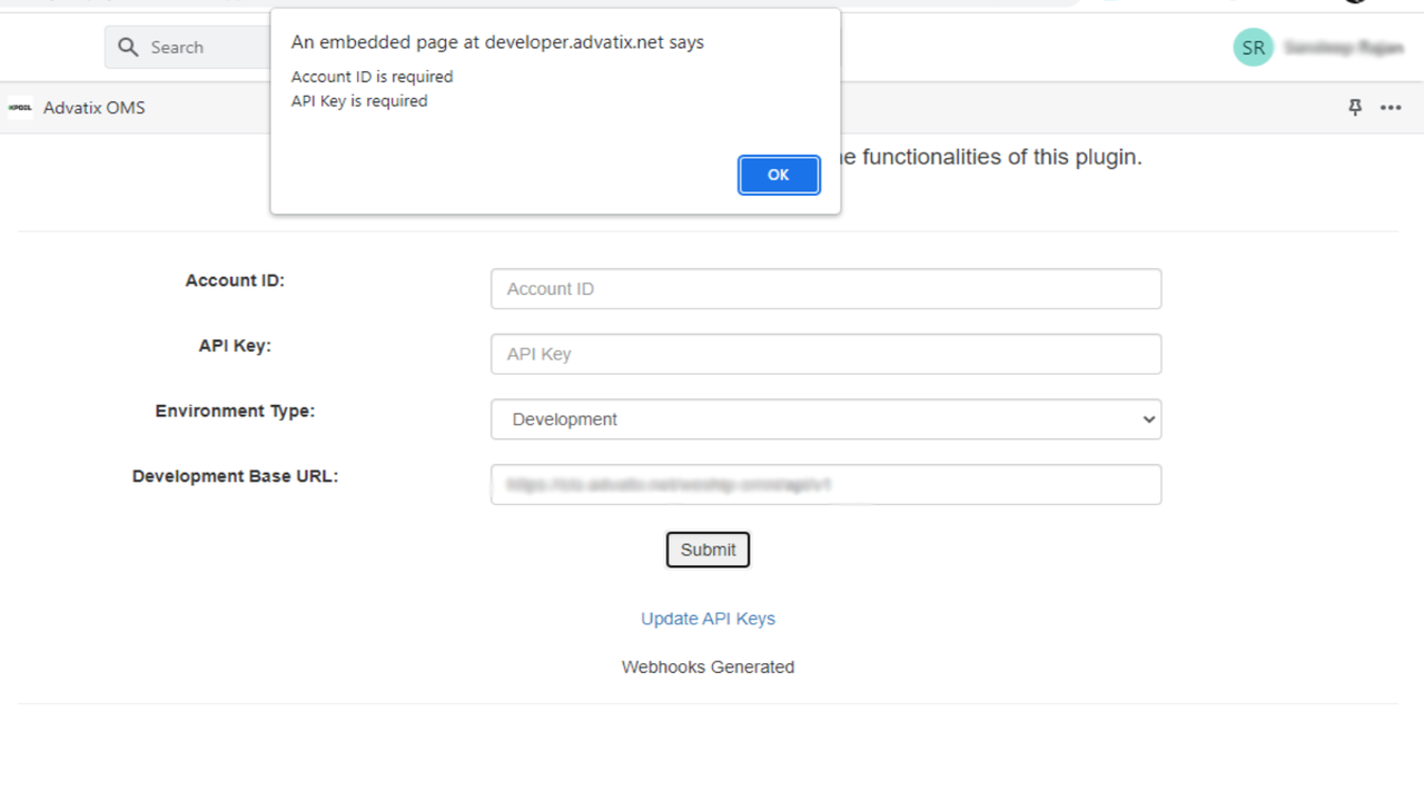 Se requieren ID de cuenta & Clave API