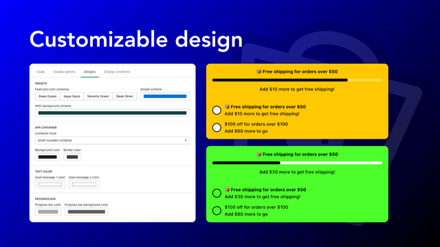 Design your progress bar and checklist to fit your theme design