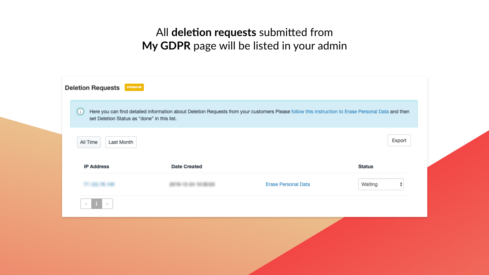 Mega GDPR Data Compliance Screenshot