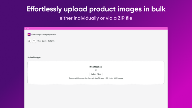 Bulk upload images individually or as a ZIP file