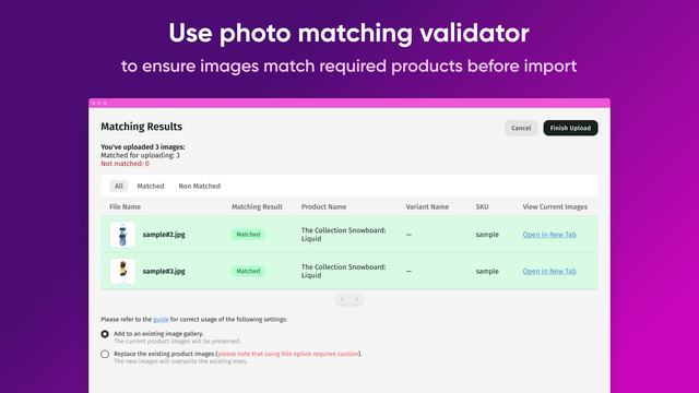 Easily assign images to specific products