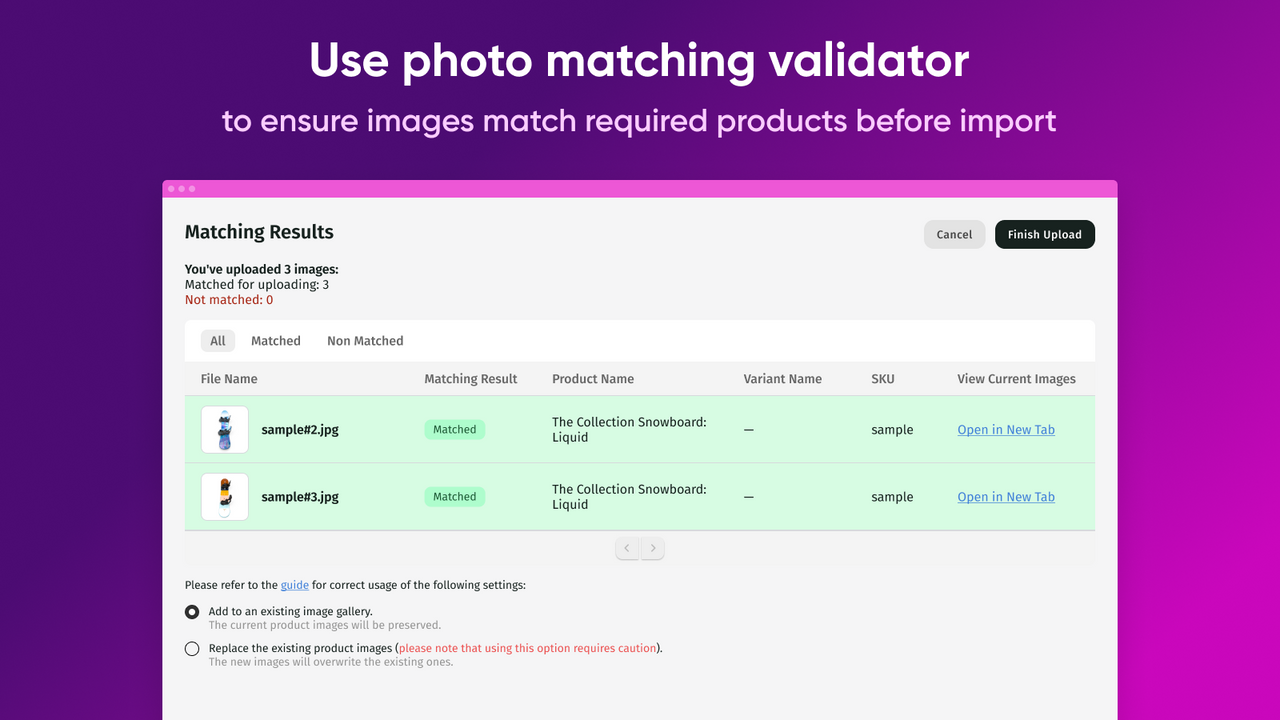 Attribuez facilement des images à des produits spécifiques