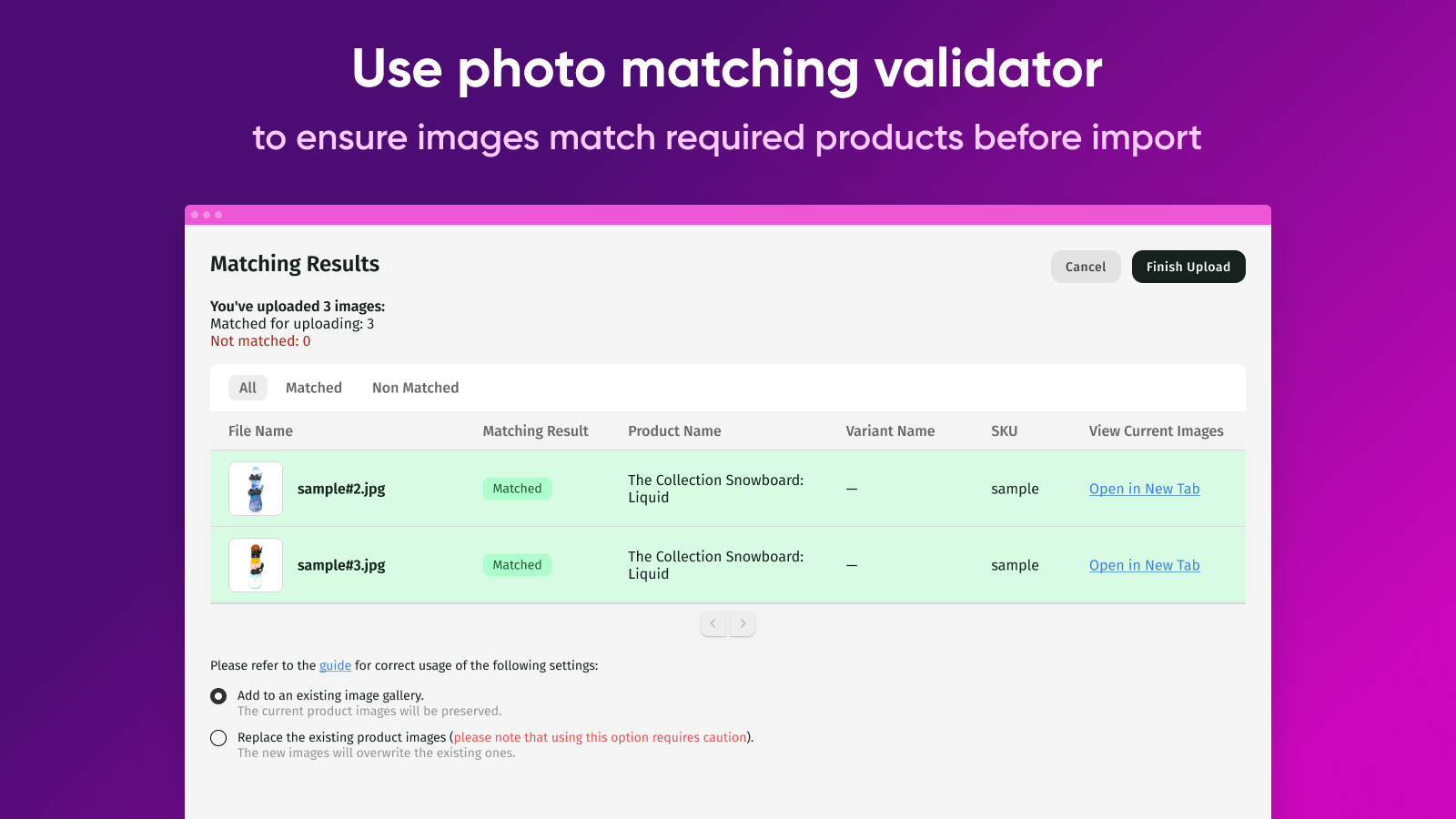 Atribua facilmente imagens a produtos específicos