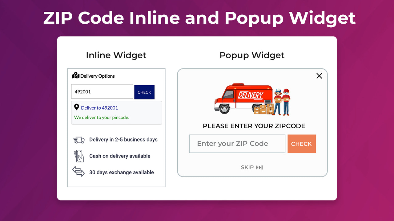 Widget en ligne et en popup