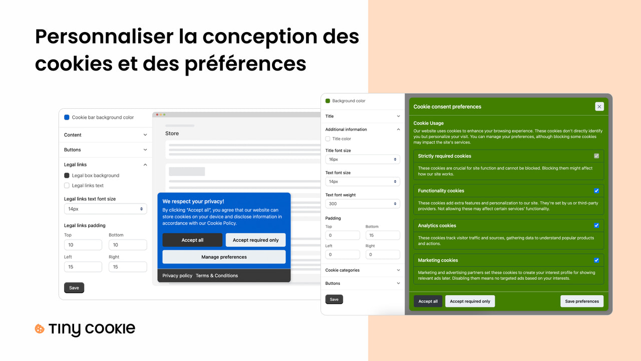 Conception personnalisée des cookies et des préférences