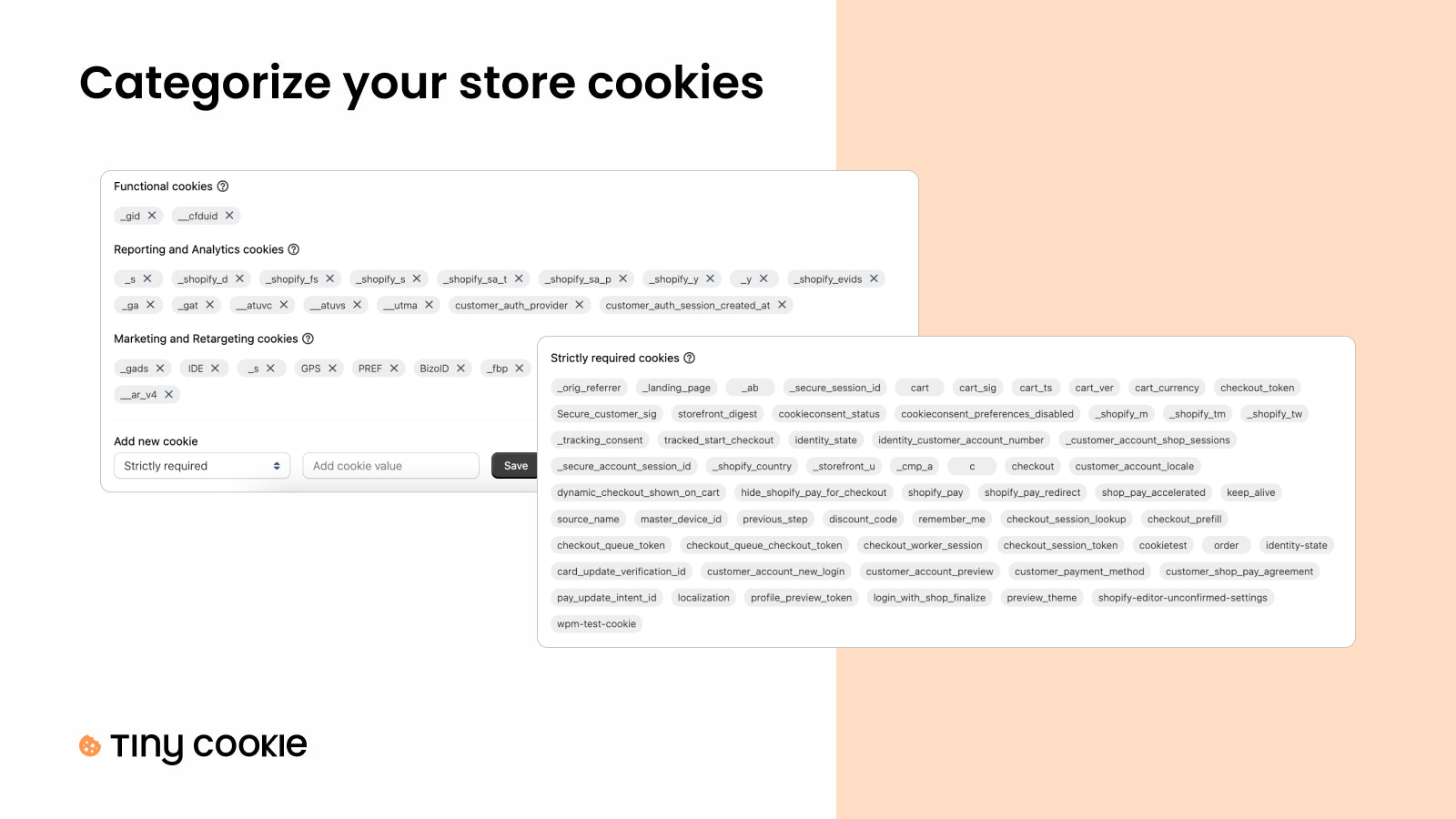 Categoriseer uw winkelcookies