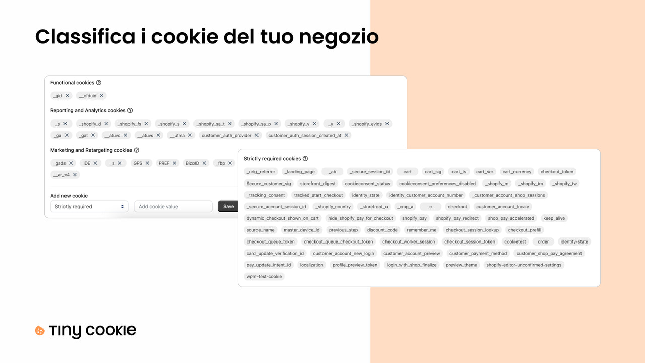 Classifica i cookie del tuo negozio