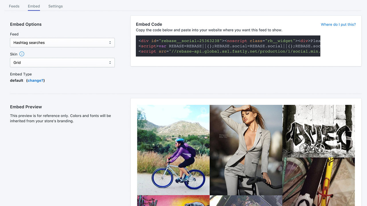 Embeddable Social Media Galleries