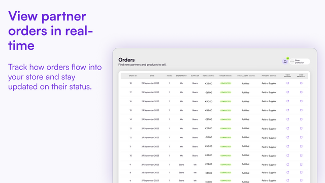 View partner orders in real-time (shopify)