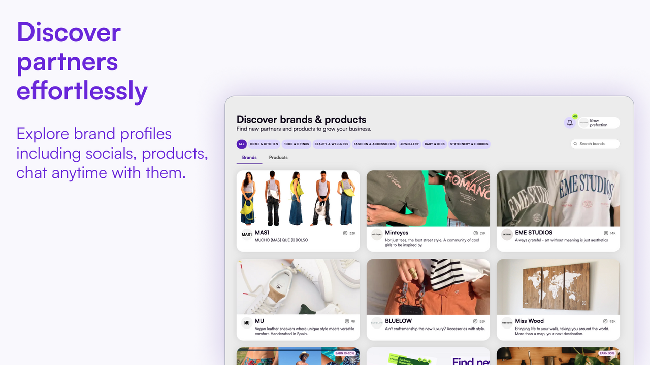 Discover partners effortlessly (shopify)