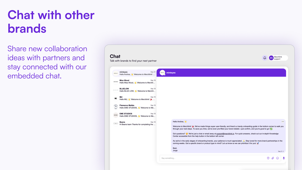 Chat with other brands (shopify)