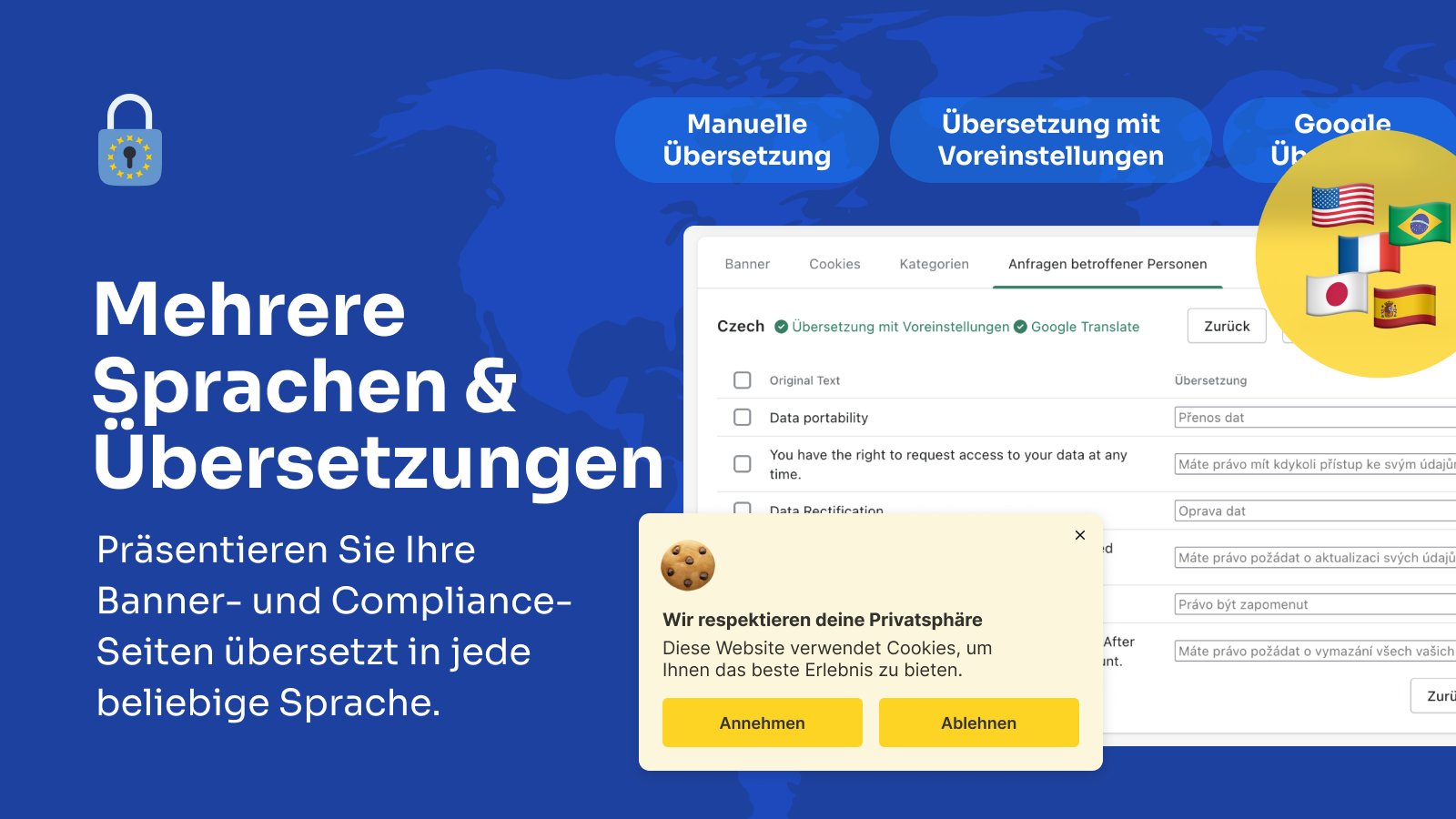 Shopify GDPR/DSGVO - Mehrere Sprachen & Übersetzungen