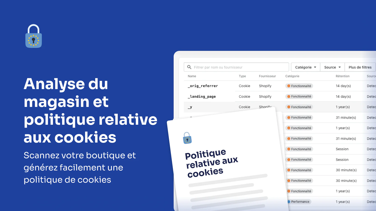 Shopify GDPR - Analyse du magasin et politique relative aux cook