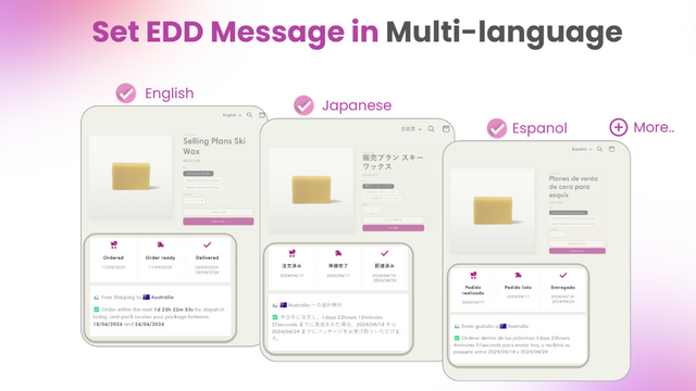 Définissez le message EDD en plusieurs langues