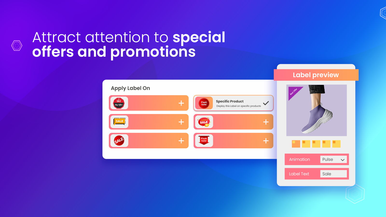 badgio product labels display settings