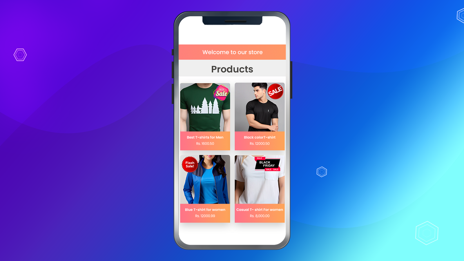 Badgio Produktetiketten auf der Front Store Anzeige auf dem Handy