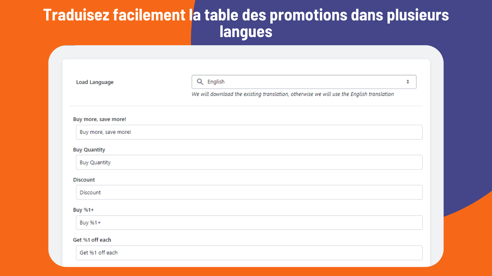 Traduisez la table des promotions dans d'autres langues