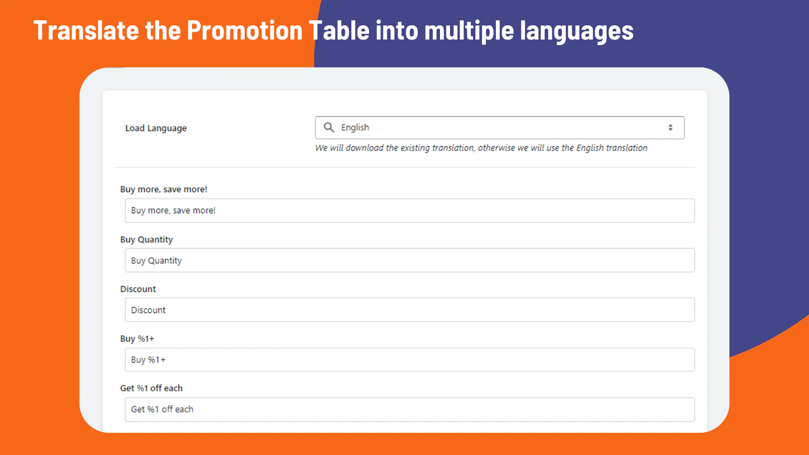 Translate Promo Table into other languages