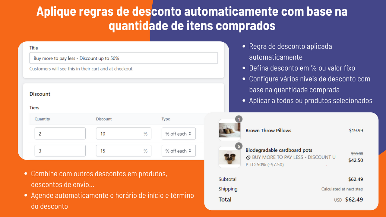 Aplique regras de desconto por meio de desconto automático