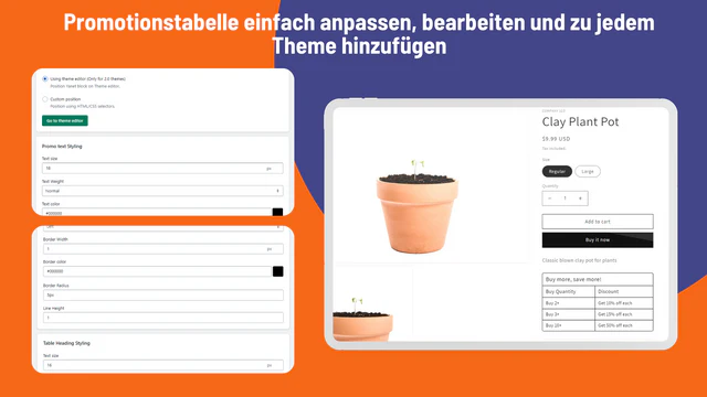 Promo-Tabelle anpassen und bearbeiten