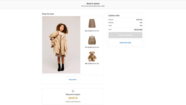 Shop the Look Checkout-Upsell-Angebot