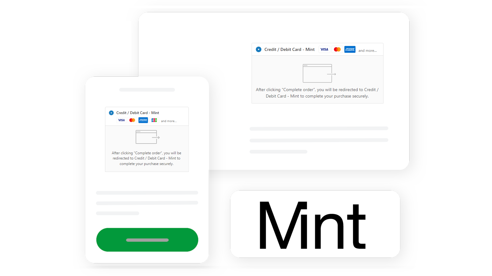 Credit / Debit Card - Mint payment page.