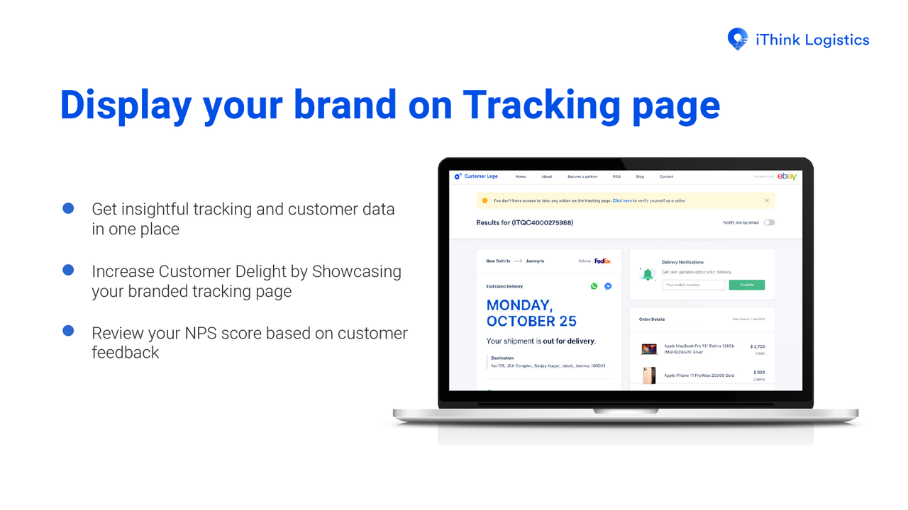 Display your brands on Tracking Page