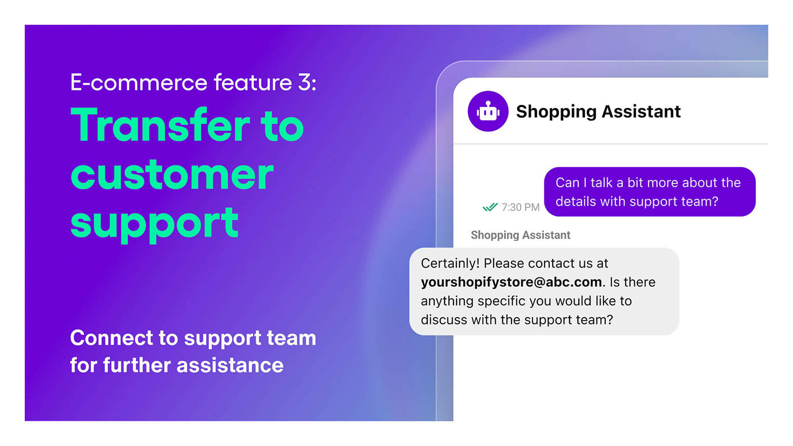 AI chatbot - Transfer to customer support