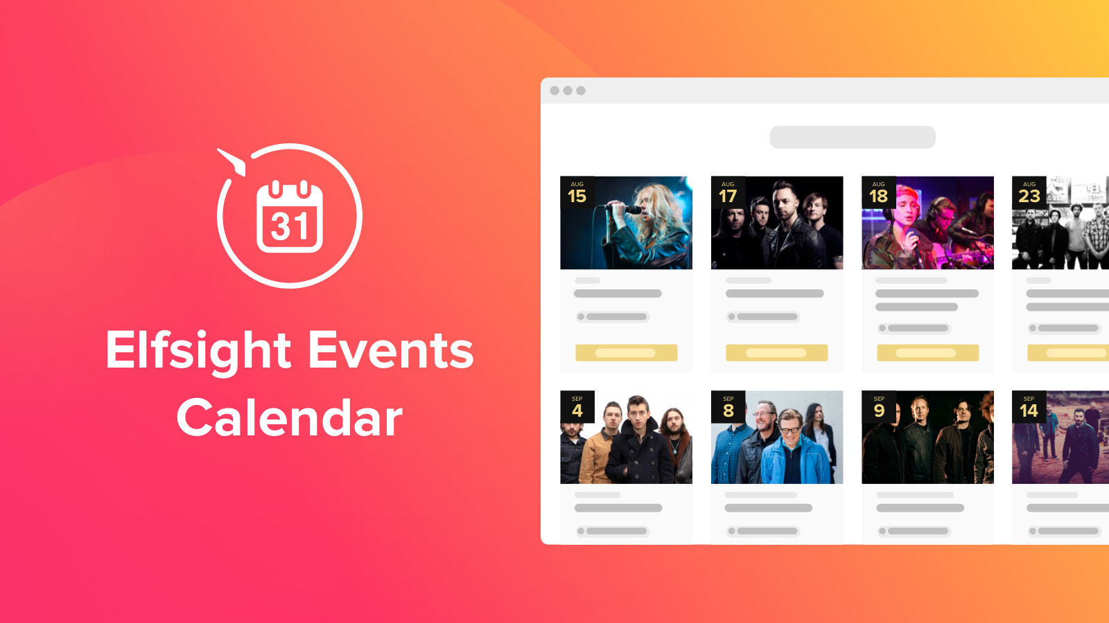 Evenementenkalender voor een Shopify Website door Elfsight