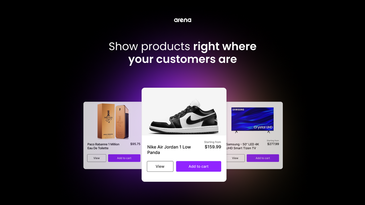 Show products right where your customers are
