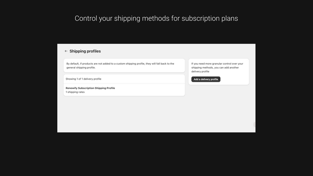 Control your shipping methods for subscription plans