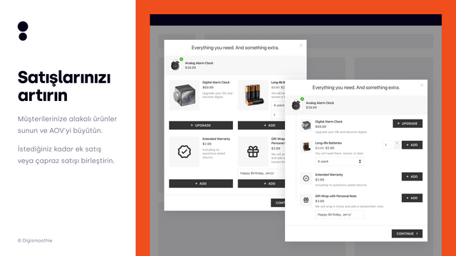 Satışları artırın - İlgili ürünler sunun ve AOV'nizi artırın