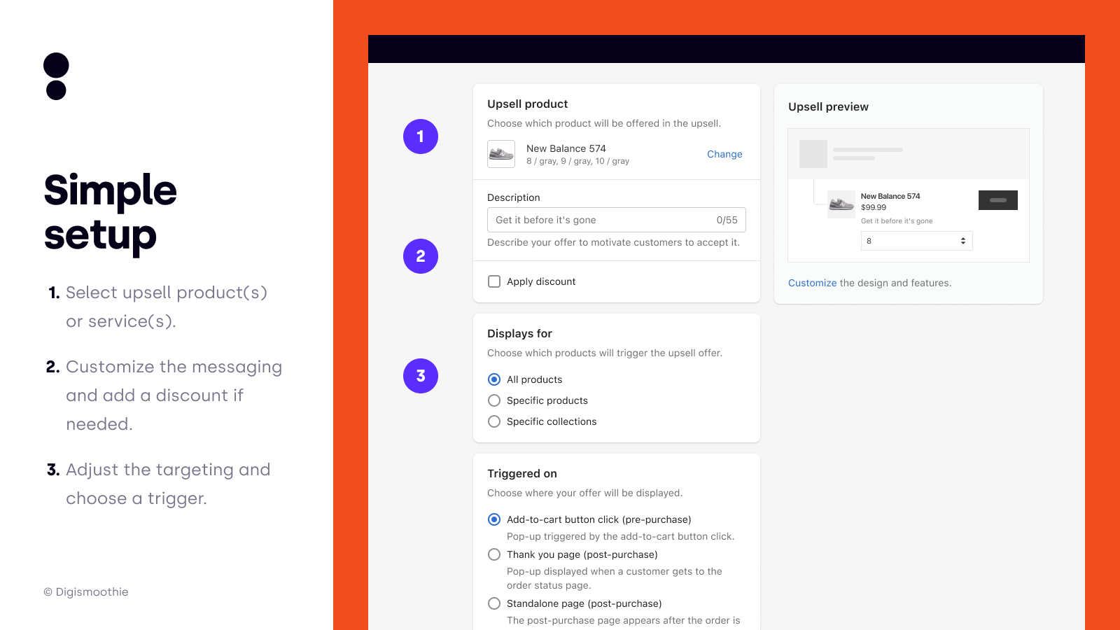 Create upsell in 3 simple steps