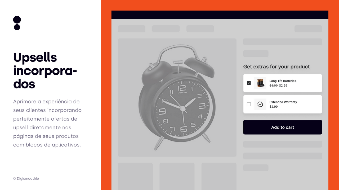 Incorpore upsells diretamente nas páginas dos produtos