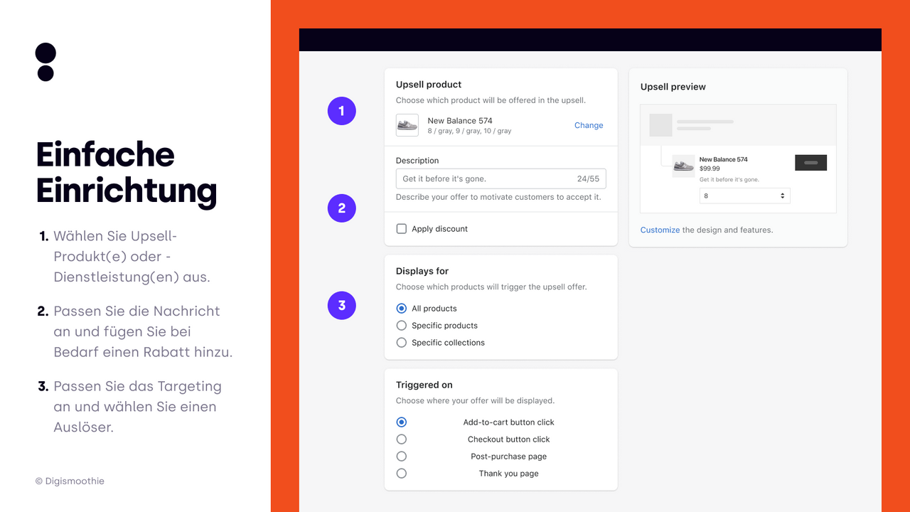 Upsell in 3 einfachen Schritten erstellen