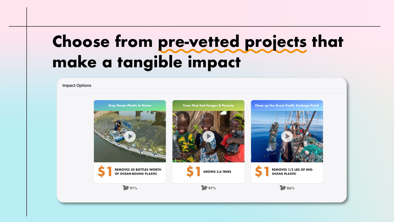 Choisissez parmi des projets pré-vérifiés qui ont un impact tangible