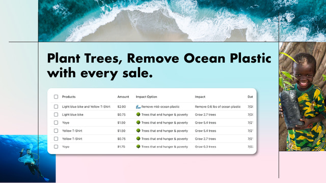 Planta árboles, elimina plástico del océano con cada venta.