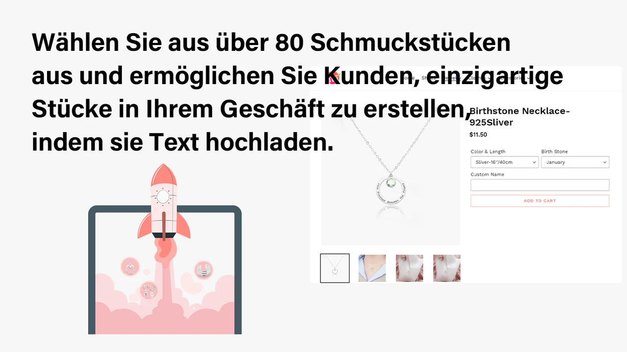 Über 80 Schmuckstücke und individuelle Geschenke für Branding un