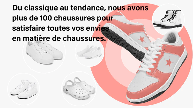 Plus de 100 chaussures, baskets et bottes conçues sur mesure.