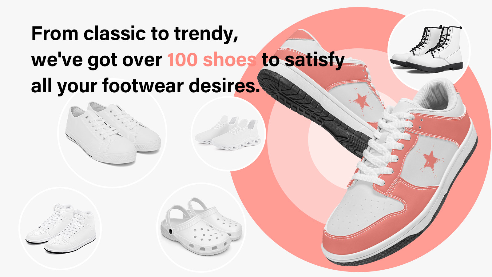 Mais de 100 sapatos e tênis sob demanda com designs personalizados