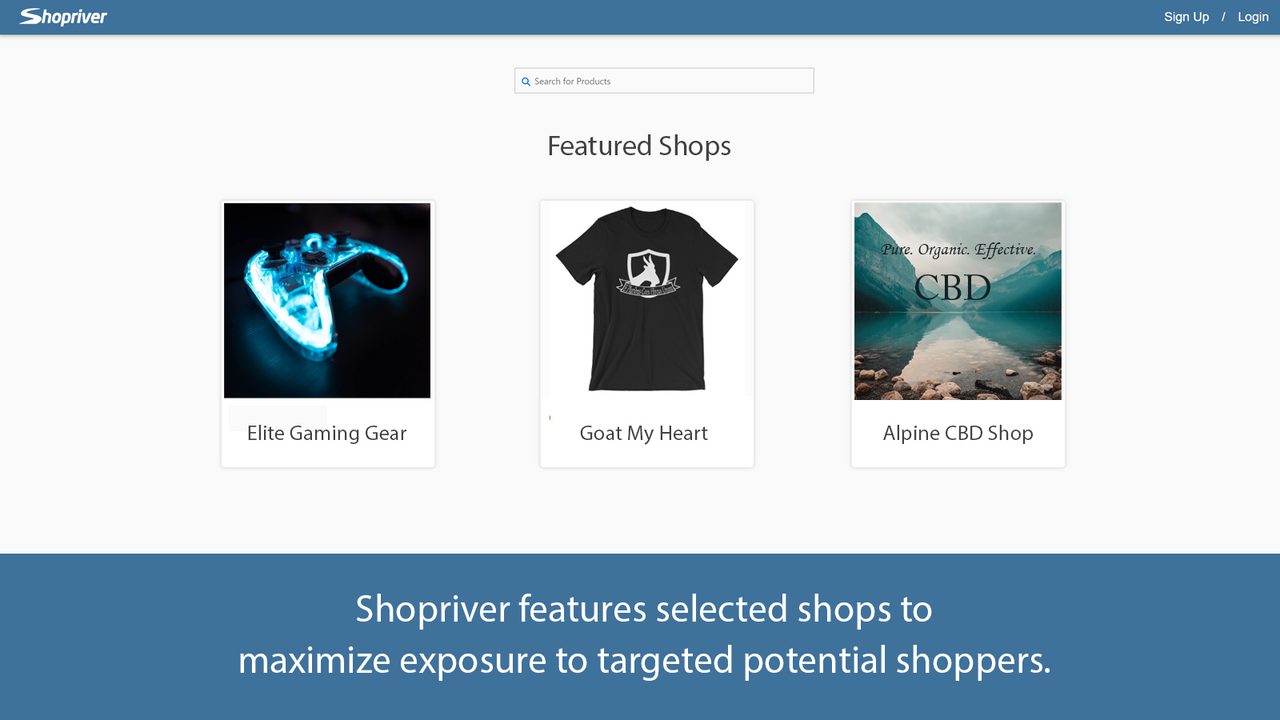 Shopriver Landing Page