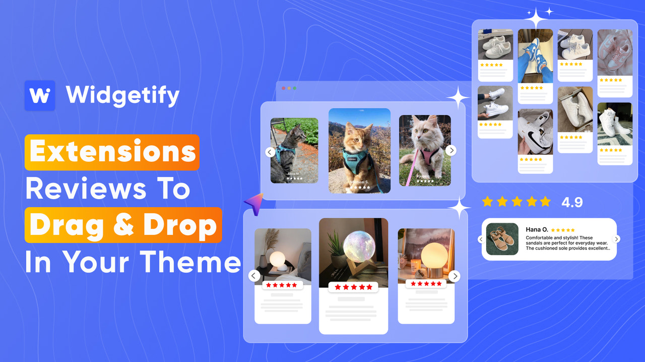 extensiones de tema con widgets de reseñas para arrastrar y soltar en tu tema